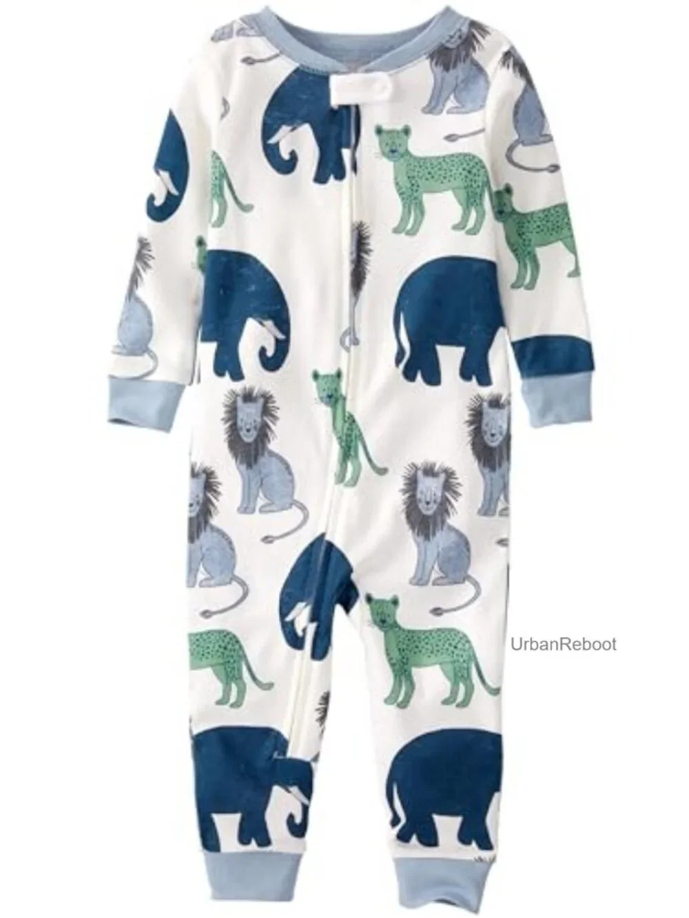 Organic Cotton Baby Pajama One-Piece 2-Way Zip